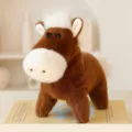 Cute brown plush horse toy, fluffy stuffed animal desk companion ornament for office decor. - Brown Horse / 20cm