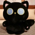 Adorable peluche chat noir potelé, coussin câlin en peluche douce pour enfants et filles. - Gnome Chat Noir / Peluche 40cm (sans la queue)