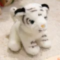 Cute simulation white tiger plush toy doll, soft stuffed animal gift for kids play. - 19cm / Sitting White Tiger