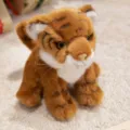 Cute simulation tiger plush toy realistic stuffed animal soft gift for children playing - 19cm / Sitting Brown Tiger