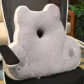 Ergonomic lumbar support pillow with breathable hole and cute paw print design for office. - Husky