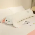 Long white plush rabbit body pillow, cute sleeping pillow and soft toy for girls bedroom decor. - 1m / White Rabbit