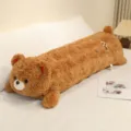 Cute brown long bear plush body pillow for sleeping and hugging, soft stuffed toy. - 1m / Brown Bear