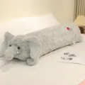 Cute grey elephant long plush body pillow soft stuffed animal bolster toy for sleeping - 1m / Elephant