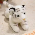 Simulation white tiger plush toy soft stuffed animal doll for children gift variant - 28cm / Lying White Tiger