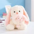 Fluffy konijn pluche moeder en baby zacht speelgoed schattige slaapgenoot knuffelpop - Moeder- en babykonijn