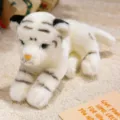 Cute white tiger plush toy simulation stuffed animal doll soft gift for kids play - Side-lying White Tiger