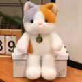 Cute Calico Cat Plush Toy Desktop Ornament Fluffy Stuffed Doll Companion Gift for Kids - Cat