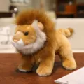 Simulación león peluche lindo animal muñeca esponjoso juguete de peluche regalo 1pz nuevo - 16*17CM / Marrón