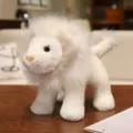 Lindo león de peluche blanco de simulación, muñeco de animal de peluche suave regalo. - 16*17CM / Blanco