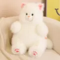 Super soft cute white cat plush toy, fluffy long-haired kitten doll, perfect children gift. - White / 40CM