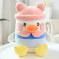 Cute duck plush toy with pink hat, soft stuffed animal doll pillow for kids and girls. - 25cm / Pink Hat