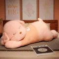 Giant sleeping dog plush toy with sweater, cute pink stuffed animal pillow for girls. - Pink Dog Shape / 80cm