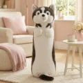 Cute Husky Long Plush Body Pillow Soft Stuffed Cuddle Toy for Sleeping Girls Grey Color - 60CM / Husky Dog