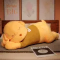 Giant Stuffed Puppy Plush Toy Cute Dog Pillow Soft Doll with Brown Sweater for Kids - Yellow Dog / 80cm
