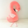 Cute pink flamingo plush toy detail showing soft stuffed pillow design and silver crown. - Deep Pink / 55cm (Excluding Legs) 0.5kg