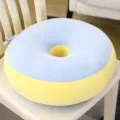 Macaron Donut Seat Cushion Blue Yellow Plush Thickened Chair Cushion for Office Home - 40CM / Blue