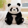 Reuzen panda pluche speelgoed pop realistisch zittend zachte vacht schattig cadeau optie - Zwart Wit Panda / 28cm