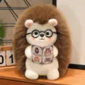 Simpatico peluche riccio studente con occhiali e libro, morbida bambola regalo di compleanno. - Stile lettura - Studente modello / 23cm