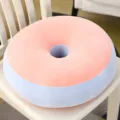 Macaron color donut plush cushion comfortable soft chair pad for home office seat decor item - 40CM / Pink