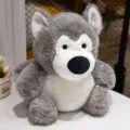 Lindo husky de peluche gordito suave animal de peluche almohada regalo cumpleaños gris - Husky / 30cm