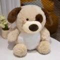 Lindo cachorro de peluche suave, adorable cojín marrón y beige para regalo infantil. - Perro Marrón / 30cm