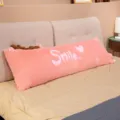 Pink plush long pillow cute animal bolster bed cushion soft rabbit deer horn pillow decor variant - 60CM / Elk
