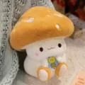 Jolie peluche champignon avec une jolie poupée abeille, oreiller doux et mignon pour enfants. - Oeil Rond Jaune / 30cm
