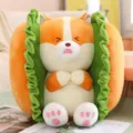 Cute Shiba Inu hamburger plush toy pillow, soft sandwich stuffed doll for children room decor. - 25cm / Burger Corgi