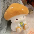 Mignon jouet en peluche champignon avec abeille poupée oreiller doux cadeau déco chaude - Jaune Clin d'Oeil / 30cm