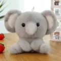 Gray cute plush toy doll fluffy desk companion soft animal toy ornament for office table - Elephant
