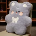 Niedliches blaues Bären Plüschkissen Büro Stuhl Kissen Auto Lendenwirbelstütze Kuscheltier - Lila / 40CM