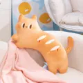 Cute cat bread plush pillow soft kawaii baguette plushie toy for kids and home decor - Toasted Bread Cat