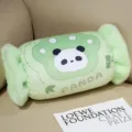 Cuscino scaldamani in peluche a forma di caramella verde chiaro con grazioso design a zampa di panda. - Panda