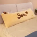Long plush animal pillow for bed, soft cartoon body cushion with cute embroidery smile decor. - 60CM / Cow
