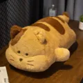 Cute bread cat plush toy striped long pillow soft stuffed animal doll for kids gift cozy bed - 60CM / Brown