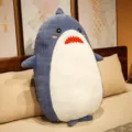 Cute plush shark pillow, soft stuffed animal cushion for bedroom bed and home decor. - Shark / 90cm