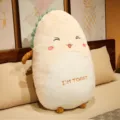 Cute toast dinosaur plush toy pillow, beige soft stuffed animal cushion for bedroom bed. - Toast / 50cm