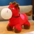 Red plush pony toy cute stuffed animal doll kids gift pillow soft horse decoration - Red / 23cm