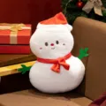 Weihnachten Schneemann Plueschtier Kissen mit roter Muetze und Schal als Kindergeschenk - Na Zuo Schneemann mit grünen Händen 40 cm