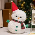 Weihnachten Schneemann Plüschtier mit Weihnachtsmütze und Schal, süßes Deko Geschenk - HM Weihnachts-Schneemann 35cm