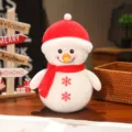 Weihnachten Schneemann Plüschtier süße rote Mütze Schal weiche Stoffpuppe Deko Geschenk - CQ Weihnachts-Schneemann 10cm