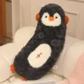 Simpatico cuscino lungo in peluche grigio pinguino morbido cuscino per letto e divano casa - Pinguino / 75cm