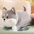 Cute grey plush dog hugging pillow soft stuffed animal toy for bedroom bed sleep - Husky / 50cm