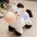 Cute pony plush toy, soft stuffed animal doll for kids, sweet companion mascot gift. - 23cm / White