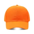 Gorra de béisbol de poliéster de color liso con ala curva para protección solar. - Ajustable / Rojo Anaranjado