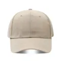Gorra de béisbol caqui lisa con ala curvada, sombrero de sol de poliéster para exteriores. - Ajustable / Caqui