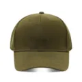 Vista detallada gorra de béisbol lisa, visera curva clásica sombrero de poliéster. - Ajustable / Verde Militar