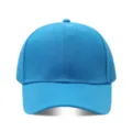 Gorra de beisbol azul claro solida para proteccion solar, visera curva clasica. - Ajustable / Azul lago