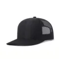 Clásica gorra trucker negra con parte trasera de malla transpirable y visera curva. - Ajustable / Negro+Negro